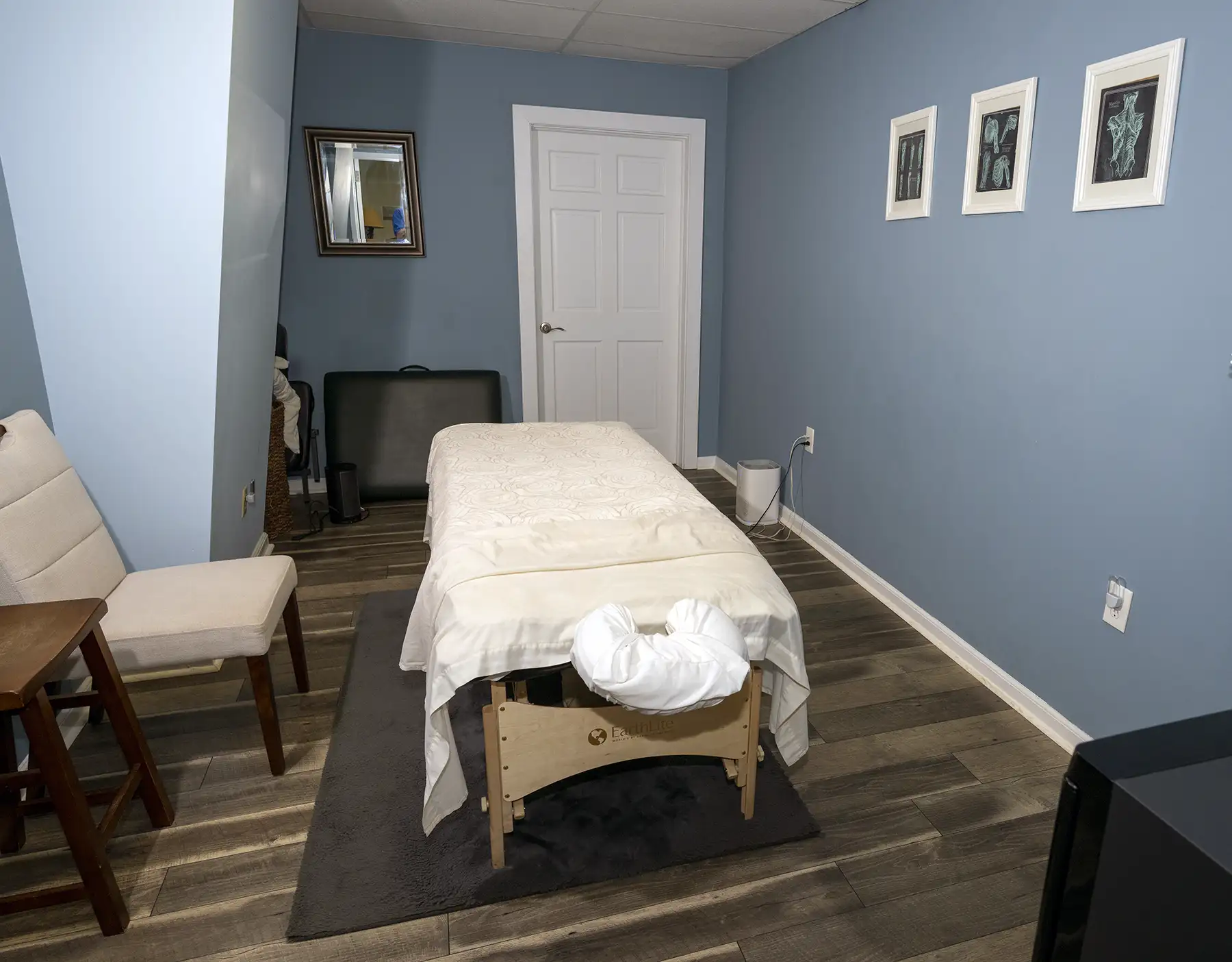 Clean client massage room